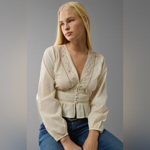 American Eagle Peplum Top